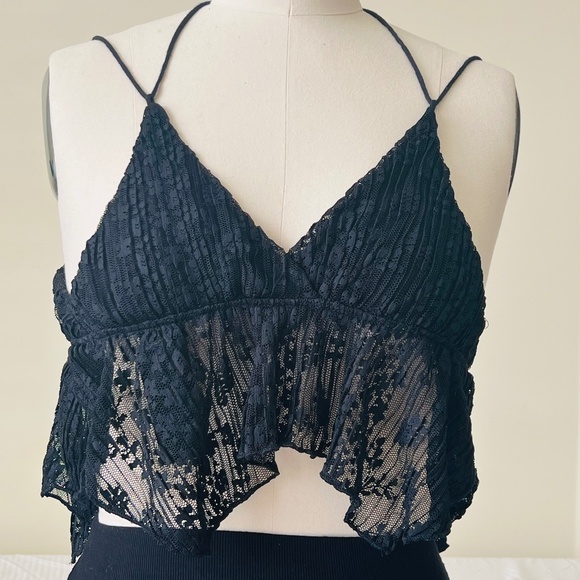 Black Lace Camisole Top (Urban Outfitters) - Picture 1 of 8